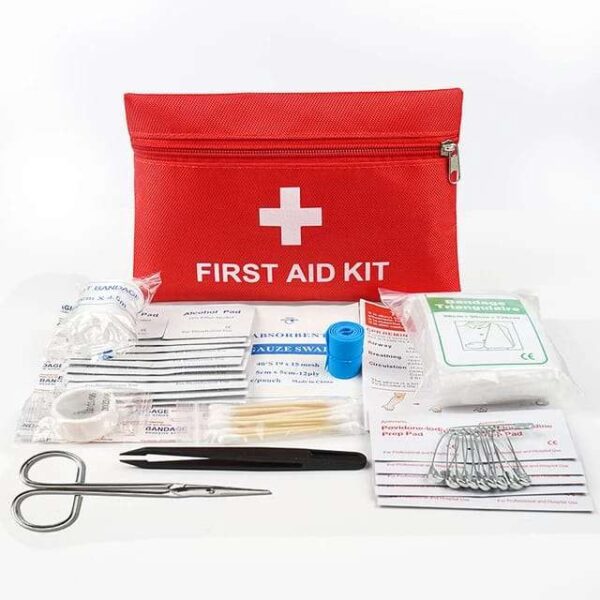 First Aid kit waterproof hiking vehicle outdoor red first aid bag