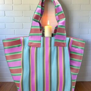 Striped Nylon shopping bags