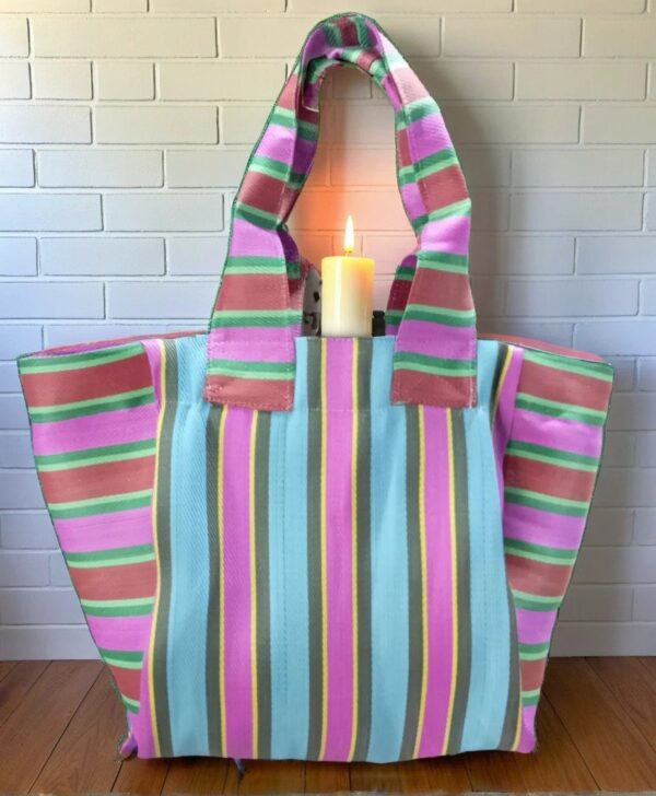 Striped Nylon shopping bags