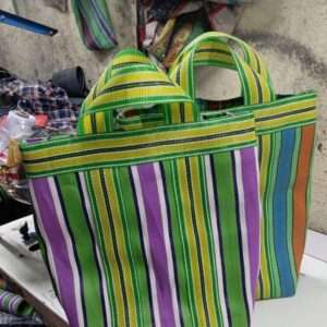 Corus Premium Striped Nylon shopping bag