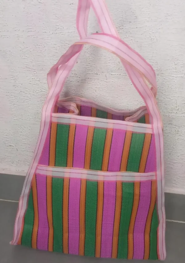 Corus Premium Striped Recycle ♻️ Nylon shopping Bag