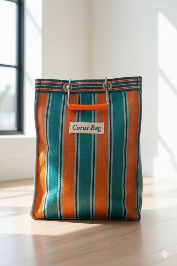 Recycled Plastic Bag with Aluminum Handle – Stylish & Strong